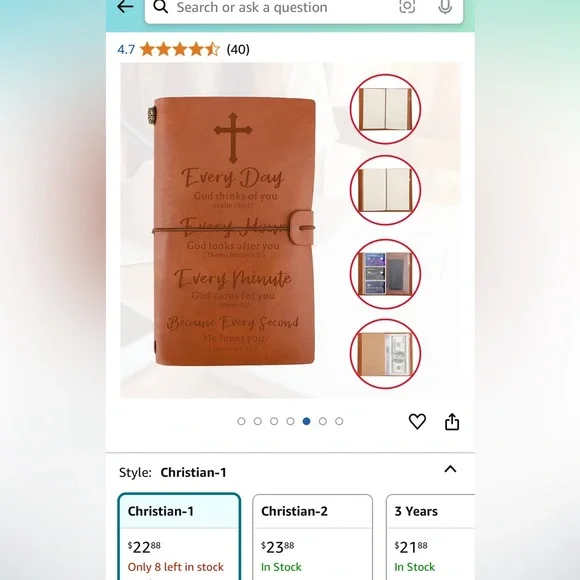 Leather Journal with inspirational Bible verse and band closure. ❤️❤️❤️ - Picture 6 of 11